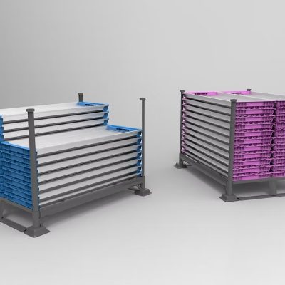 UCP core Tray storage pods showing the different holding capacity of NQ and BQ size core trays.